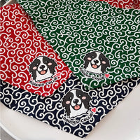 HKM-8388029 Lace Triangle Pet Scarf for Dogs - Suitable for All Breeds, 58cm Size in Red, Green, and Blue