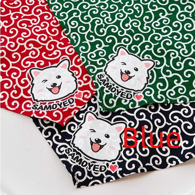 HKM-8388029 Lace Triangle Pet Scarf for Dogs - Suitable for All Breeds, 58cm Size in Red, Green, and Blue