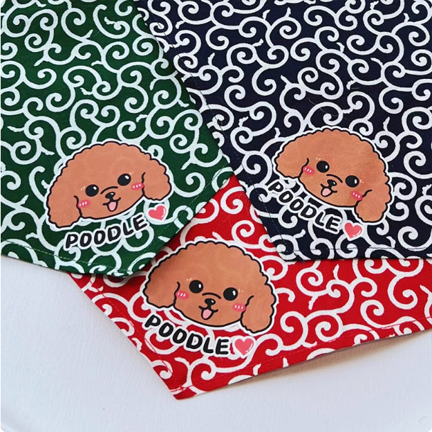 HKM-8388029 Lace Triangle Pet Scarf for Dogs - Suitable for All Breeds, 58cm Size in Red, Green, and Blue
