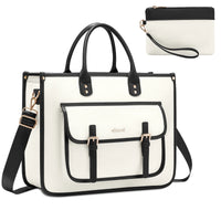 HKM-838803 Lightweight Canvas Laptop Tote Bag for Women, 15.6-Inch Shoulder Messenger Bag for Work and School
