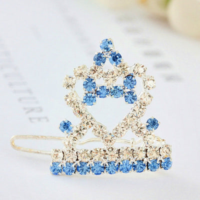 HKM-8388669 Princess Style Crown Hairpin Ornament for Dogs and Cats in Pink, Blue, Purple, and Red