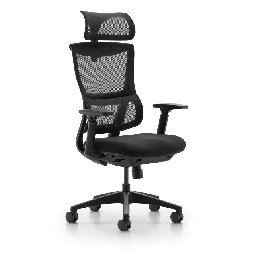 HKM-838867 Modern Ergonomic High Back Fabric Office Chair with Mesh Design and Swivel Features
