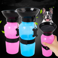 HKM-8389693 Portable Pet Water Bottle with Bowl, 20oz Squeeze Dispenser for Dogs and Cats