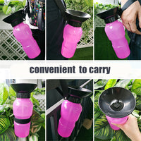 HKM-8389693 Portable Pet Water Bottle with Bowl, 20oz Squeeze Dispenser for Dogs and Cats
