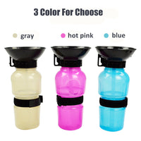 HKM-8389693 Portable Pet Water Bottle with Bowl, 20oz Squeeze Dispenser for Dogs and Cats