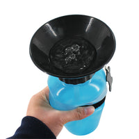 HKM-8389693 Portable Pet Water Bottle with Bowl, 20oz Squeeze Dispenser for Dogs and Cats
