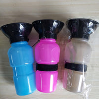 HKM-8389693 Portable Pet Water Bottle with Bowl, 20oz Squeeze Dispenser for Dogs and Cats