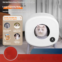 HKM-8389821 Automatic Cat Litter Box with Deodorizing Tablets and Cleaning Brush, 76L Capacity