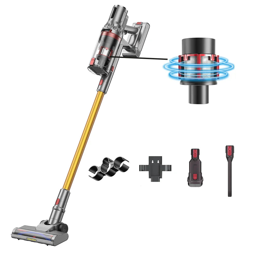 HKM-838995 Cordless Spin Dust Tool Vacuum Cleaner for Deep Cleaning - 34000PA Suction Power, 450W Battery-Powered Stick for Household Use