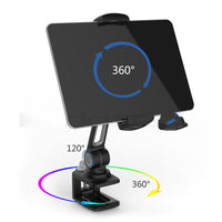 HKM-839123 Multi-Function Aluminum Alloy Tablet Stand Clip for 4-11 Inch Devices - Black/White Options