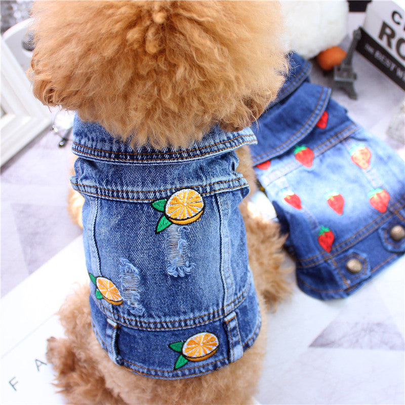 HKM-8391997 Stylish Denim Vest for Small Pets ¨C Casual Four Seasons Apparel