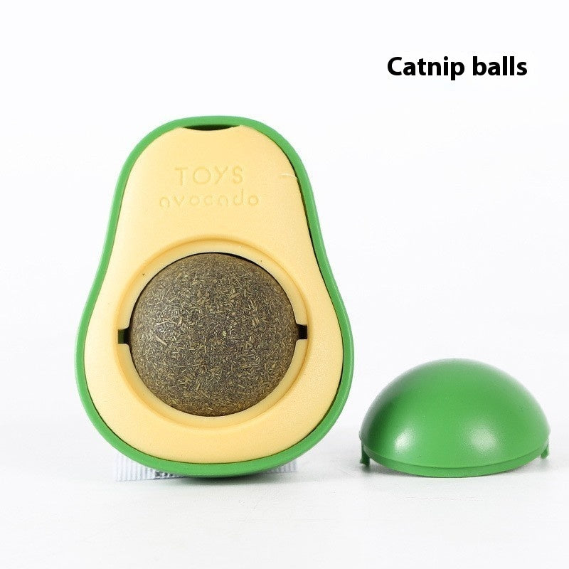 HKM-8392253 Catnip Ball Toy for Cats - Molar Teeth Cleaning, Bite-Resistant, with Avocado Mint & Cheese Flavors