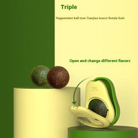 HKM-8392253 Catnip Ball Toy for Cats - Molar Teeth Cleaning, Bite-Resistant, with Avocado Mint & Cheese Flavors