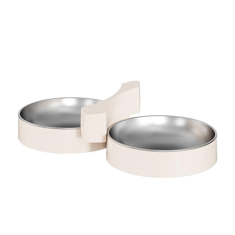 HKM-839251 Automatic Double Bowl Pet Feeder for Cats and Dogs - Available in White, Black, and Brown
