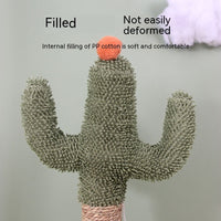 HKM-8392893 Sisal Cat Climbing Frame Toy with Microfiber Plate - Cactus Design, 30x30x60cm