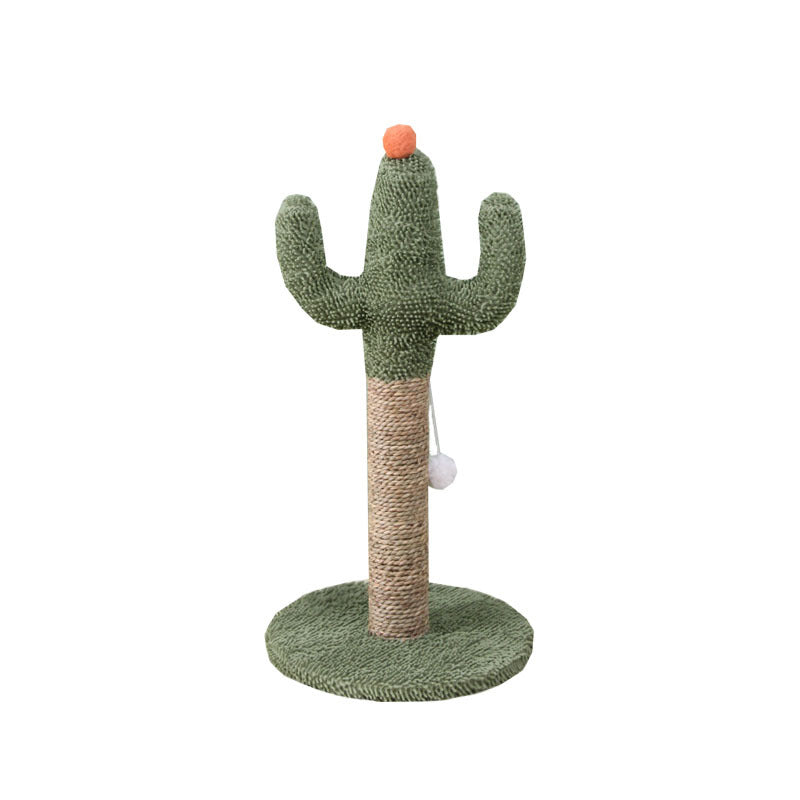 HKM-8392893 Sisal Cat Climbing Frame Toy with Microfiber Plate - Cactus Design, 30x30x60cm