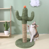 HKM-8392893 Sisal Cat Climbing Frame Toy with Microfiber Plate - Cactus Design, 30x30x60cm