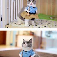 HKM-8393789 Cat Cosplay Outfit - Funny Costume Uniform Suit for Pets, Neck 20-38cm, Bust 28-57cm