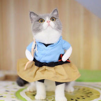 HKM-8393789 Cat Cosplay Outfit - Funny Costume Uniform Suit for Pets, Neck 20-38cm, Bust 28-57cm