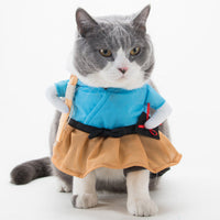 HKM-8393789 Cat Cosplay Outfit - Funny Costume Uniform Suit for Pets, Neck 20-38cm, Bust 28-57cm