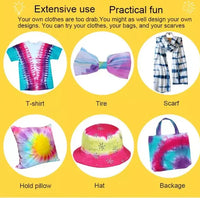 HKM-839379 12-Pack Non-Toxic Tie Dye Powder for Clothing, Socks, Bags, and Art Projects
