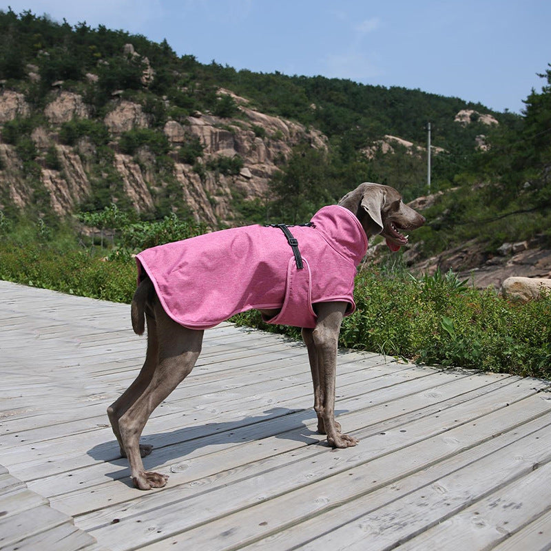 HKM-8394045 Pet Shell Jacket for Dogs - Polyester Winter Ski Suit in Blue, Rose Red, Gray, Sizes S-2XL