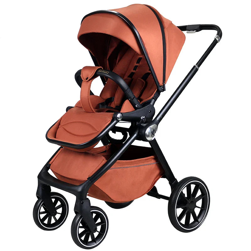 HKM-839443 Lightweight Linen 3-in-1 Baby Stroller for Infants and Toddlers (0-3 Years) in Car Design