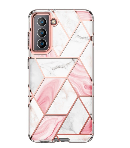 HKM-839507 Electroplated Marble TPU + PC Phone Case for Samsung Galaxy Note 10 and Note 20 Series