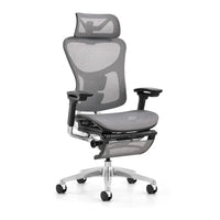 HKM-839507 Ergonomic High Back Grey Mesh Swivel Chair with Footrest for Home Office and Executive Use