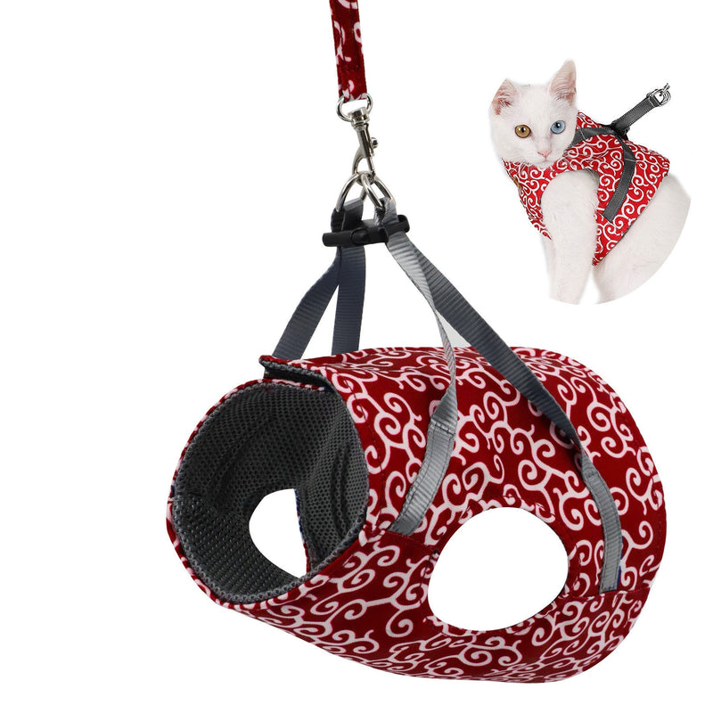 HKM-8396861 Japanese Style Cat Walking Chest Strap Vest in Blue, Red, Green - Breathable Polyester with Adjustable Fit