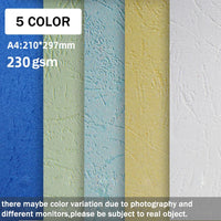 HKM-839699 A4 230gsm Embossed Texture Cardstock Paper in Multiple Colours – 50 Sheets Pack