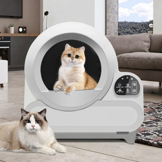HKM-839699 Smart Wi-Fi Controlled Cat Litter Box - 70L Capacity with Automatic Cleaning and Odor Control