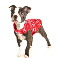 HKM-8397757 Double-Sided Christmas Polar Fleece Dog Jacket in Blue and Red, Sizes XS to XXL