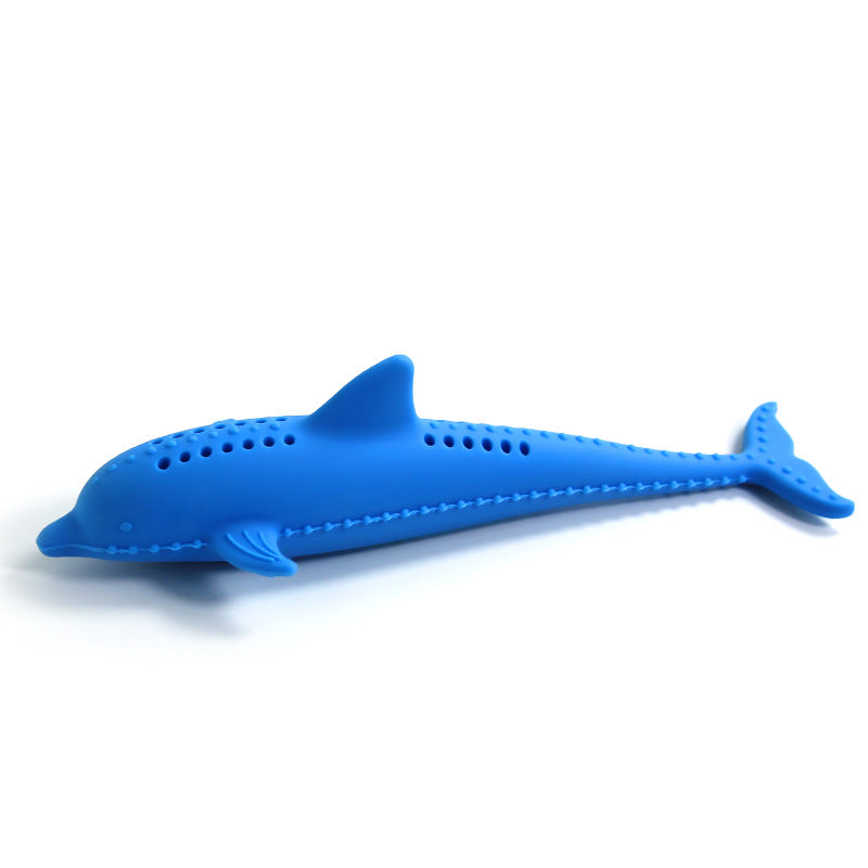 HKM-8400957 Silicone Fish Toothbrush Toy for Cats - Molar Rod for Dental Care