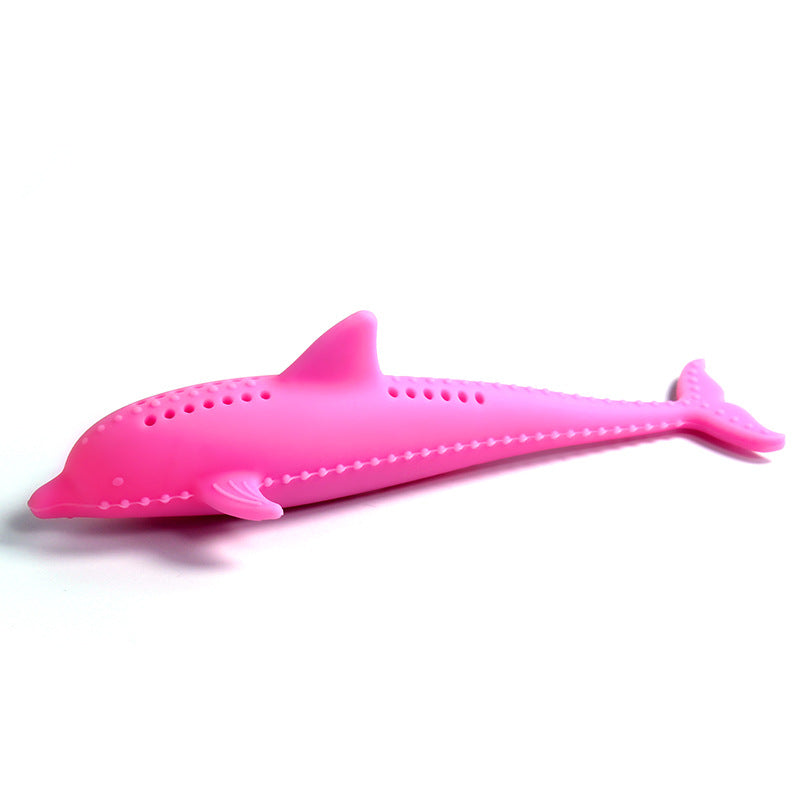 HKM-8400957 Silicone Fish Toothbrush Toy for Cats - Molar Rod for Dental Care