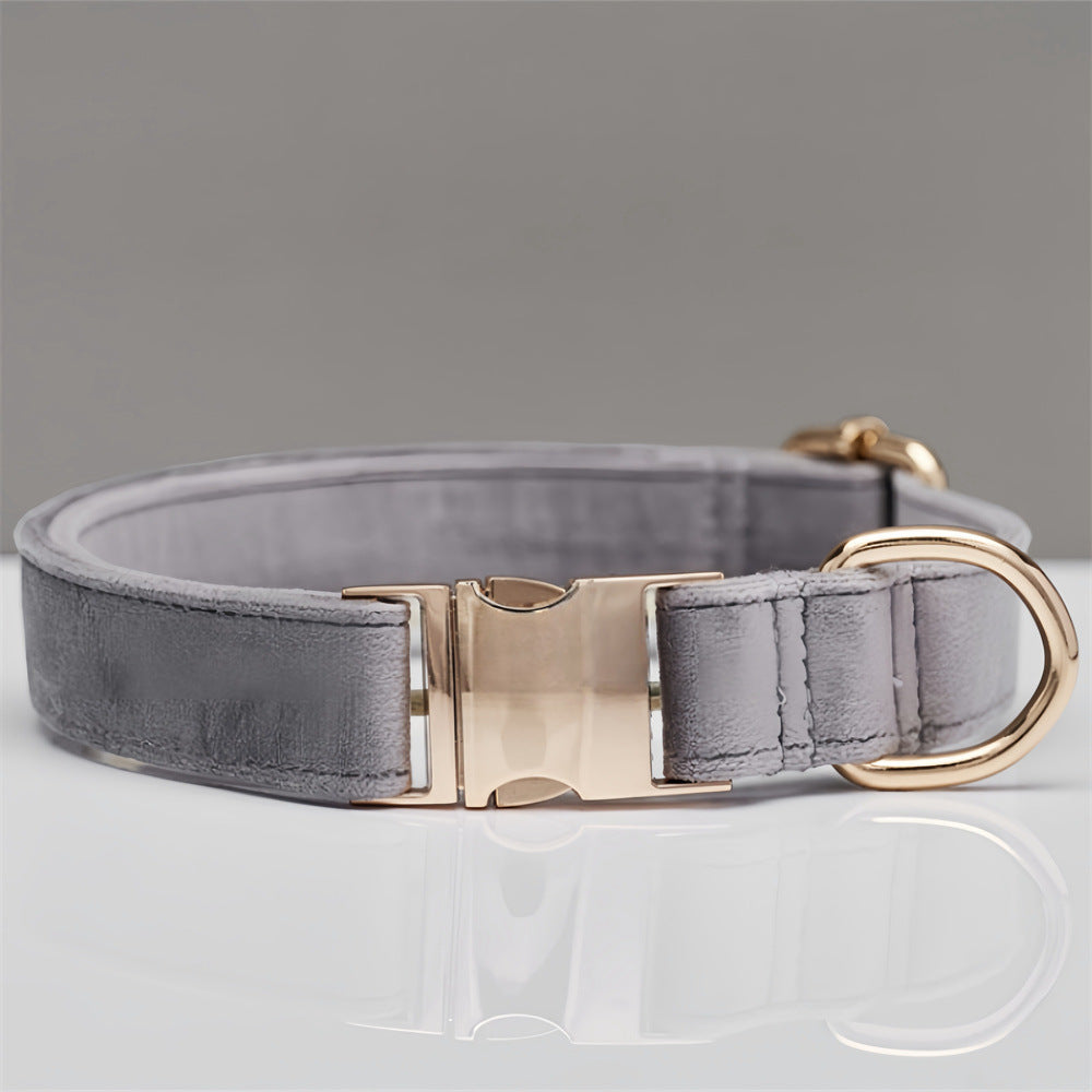 HKM-8401213 Mint Green Velvet Dog Collar and Leash Set with Bow and Dog Ring