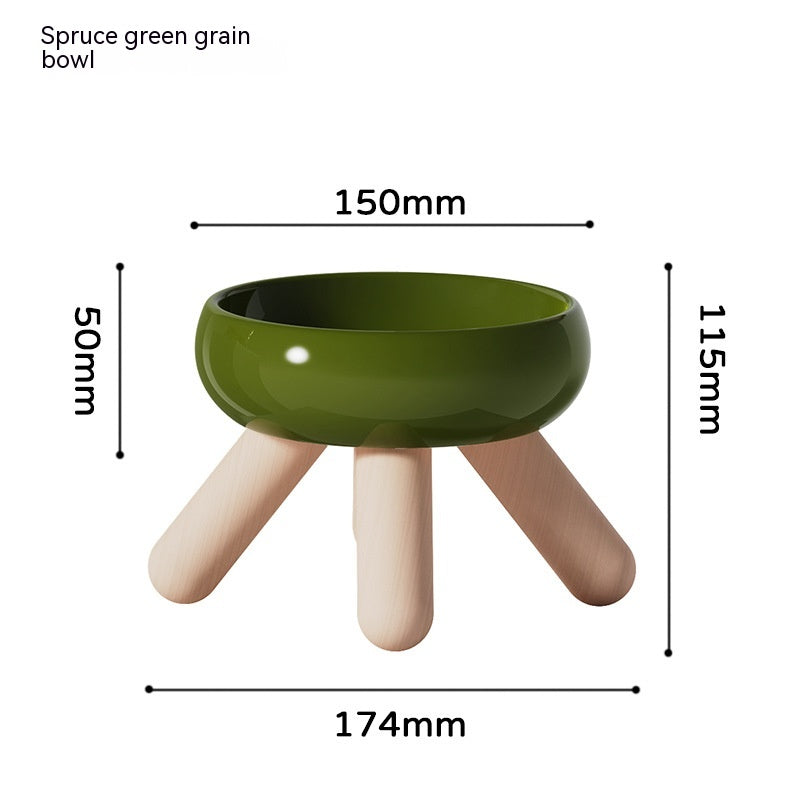 HKM-8401341 Ceramic Feeding Bowls for Cats and Dogs with Coasters in Multiple Colors