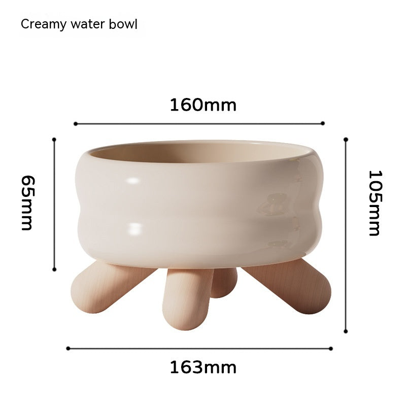 HKM-8401341 Ceramic Feeding Bowls for Cats and Dogs with Coasters in Multiple Colors