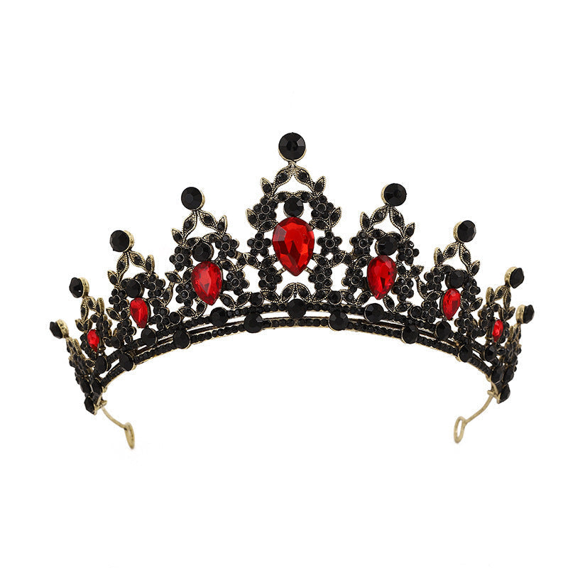HKM-840147 Water Diamond Alloy Crown Headwear with White Crystals for Women