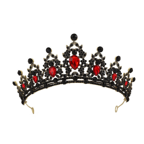 HKM-840147 Water Diamond Alloy Crown Headwear with White Crystals for Women