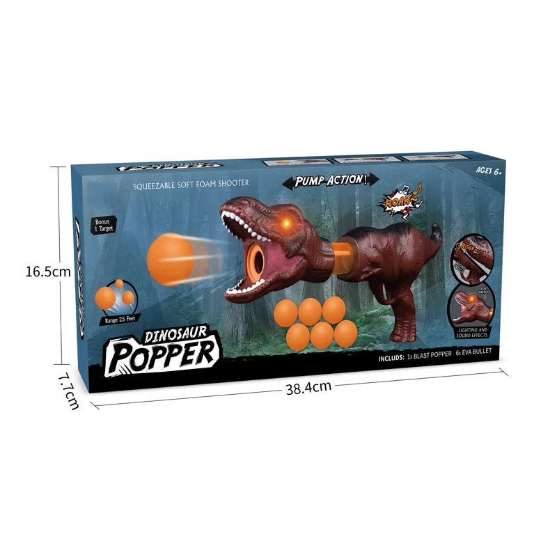 HKM-840211 Dinosaur Shooting Game Toy with Soft Foam Balls for Kids Ages 2-7