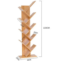 HKM-840275 Modern Tree-Shaped Wood Bookshelf - Stylish Storage Solution for Books and Decor