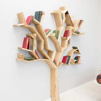 HKM-840275 Modern Tree-Shaped Wood Bookshelf - Stylish Storage Solution for Books and Decor