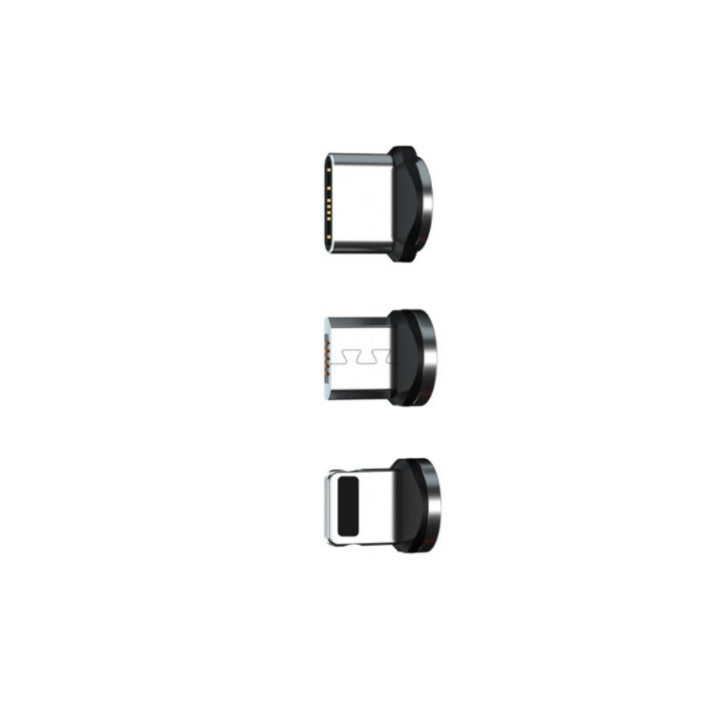 HKM-840275 Three-in-One 540 Degree Magnetic Charging Cable with Blind Suction - 1m Length, Universal Compatibility, Available in Black, Red, Purple
