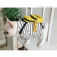 HKM-8403517 Striped Schoolbag Dog Clothes - Sizes M & L, Comfort Fit for All Breeds