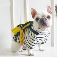 HKM-8403517 Striped Schoolbag Dog Clothes - Sizes M & L, Comfort Fit for All Breeds