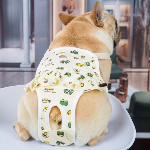 HKM-8404413 Physiological Cotton Pants for Dogs, Stylish Casual Wear in Yellow and Blue