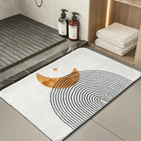 HKM-840467 Modern Minimalist Imitation Cashmere Non-slip Bathroom Floor Mat - Starry Sky, Abstract Designs, Multiple Sizes Available
