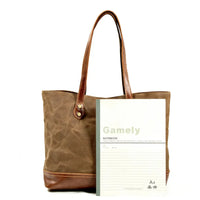 HKM-840467 Solid Colour Canvas and Genuine Leather Tote Bag for Women - 5 Stylish Options Available