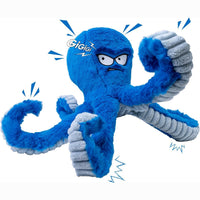 HKM-8404797 Interactive Plush Dog Toy - Large Crinkle Octopus with Squeaker for Tug of War and Chewing Fun